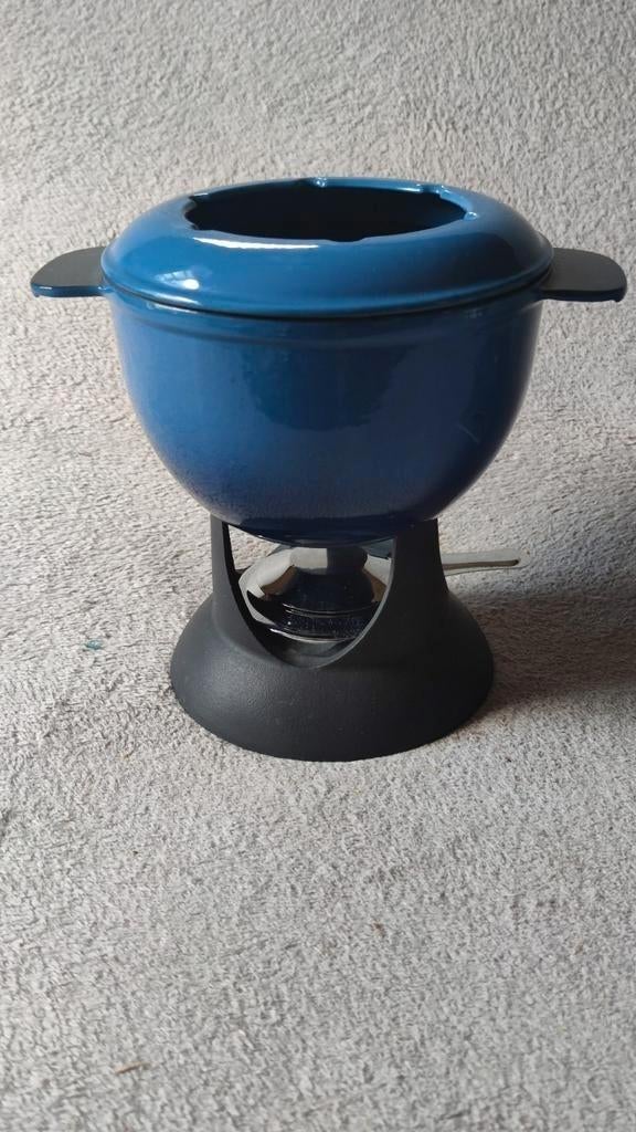 NIEUW blauw geëmailleerde gietijzeren fondueset -IKEA senior, Ophalen of Verzenden, Nieuw, Gietijzer