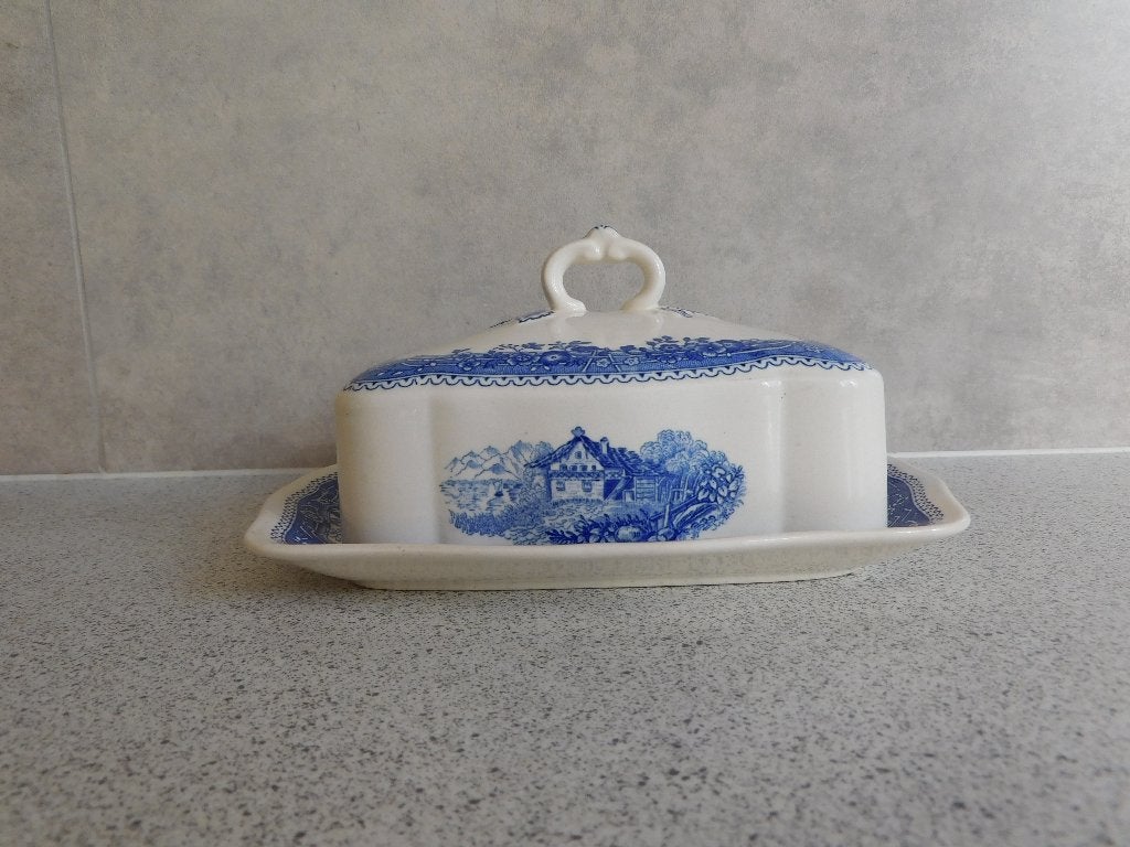 Botervloot 20x16x10 cm. Burgenland Blauw Villeroy & Boch, Ophalen of Verzenden, Zo goed als nieuw, Overige stijlen, Porselein