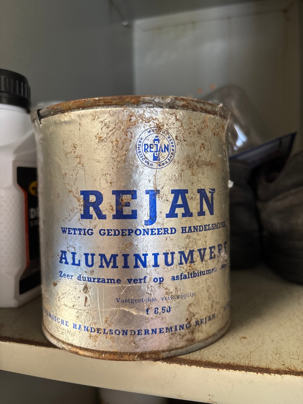 Rejan Aluminiumverf asfalt bitumen basis, Ophalen, Gebruikt, Overige kleuren, Verf
