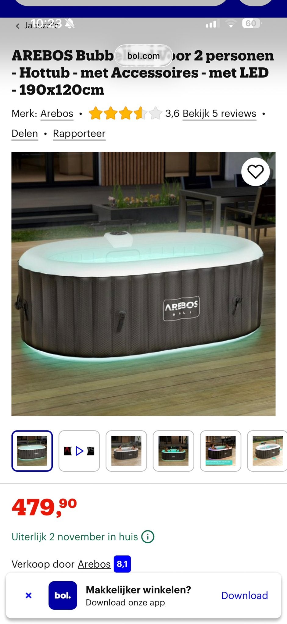 Opblaasbare Jacuzzi - Zo goed als nieuw, Ophalen, Zo goed als nieuw, Opblaasbaar