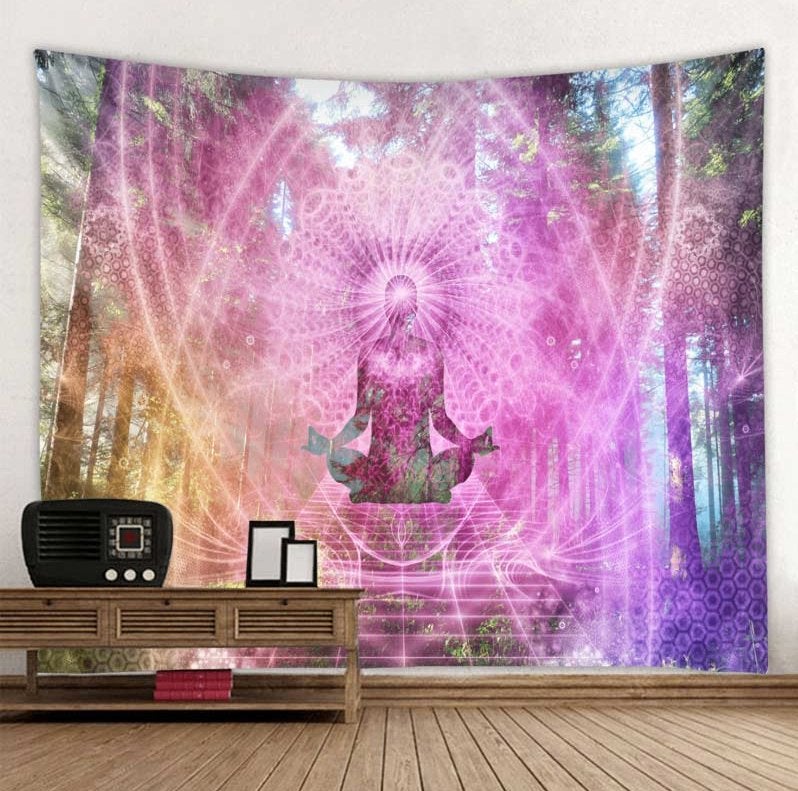Roze Boeddha Wandkleed / 3D Wand Kleed Buddha Meditatie, Verzenden, Nieuw, Wandkleed