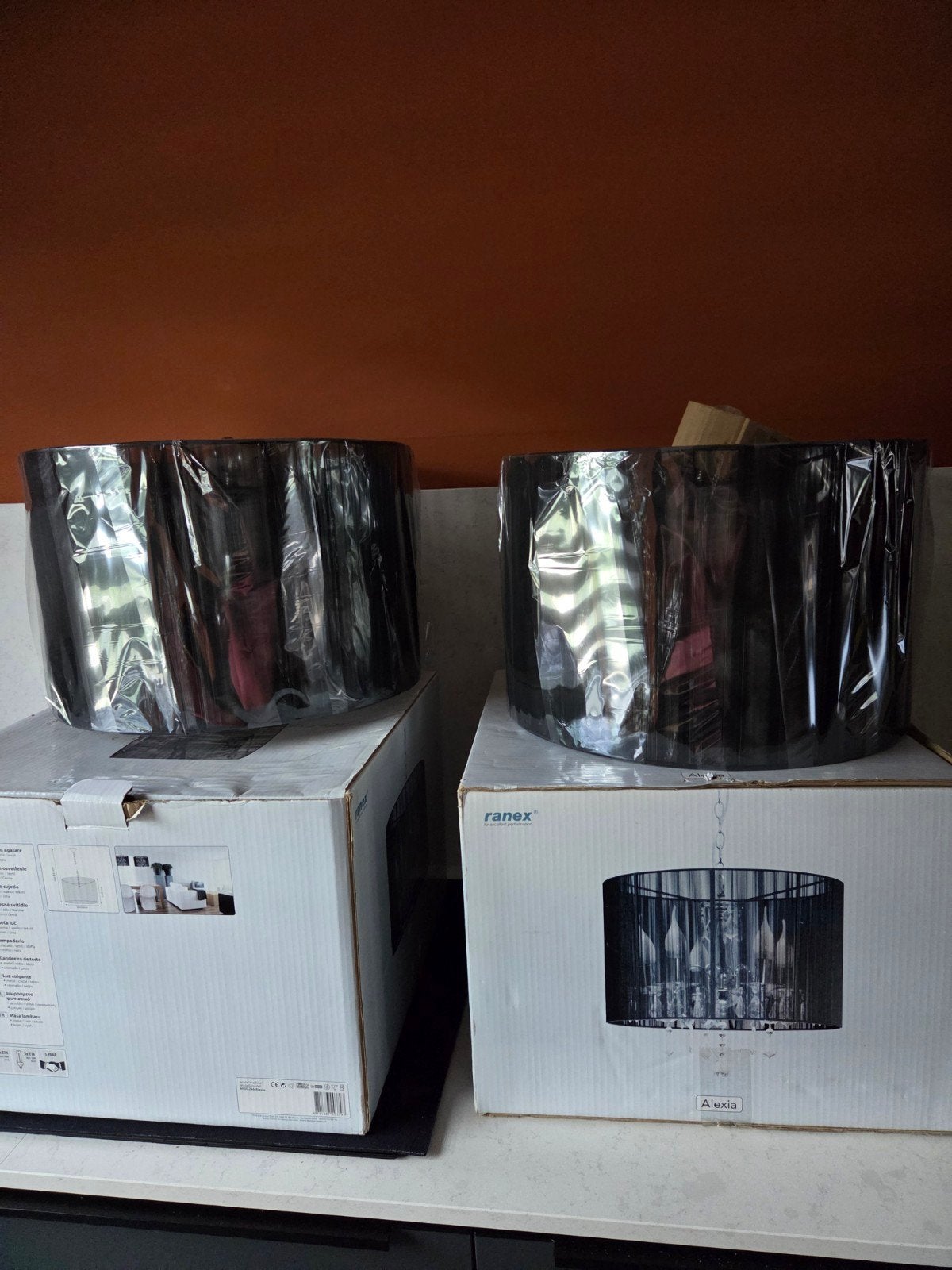 Nieuwe Ranex Alexia Hanglamp - Chroom/Zwart, Ophalen of Verzenden, Nieuw, Glas, Modern