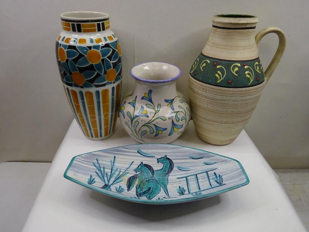 Lot van 4 vintage stuks keramiek., Ophalen of Verzenden