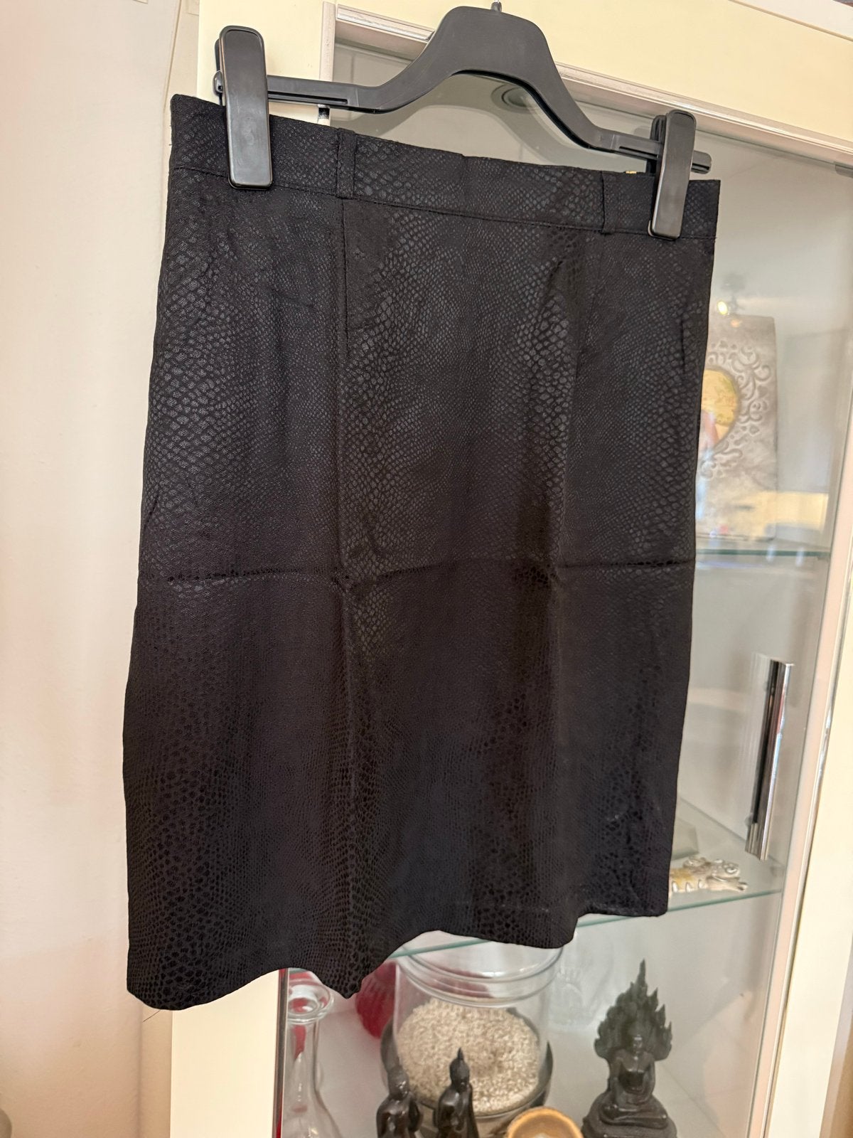 Zwarte rok met slangenprint - Maat 42 Campagne, Kleding | Dames, Zwart, Maat 42/44 (L), Ophalen of Verzenden, Zo goed als nieuw