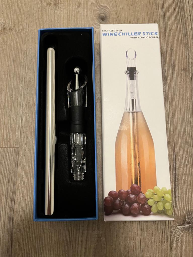 Wijnkoeler stick met schenktuit - RVS, Ophalen of Verzenden, Nieuw