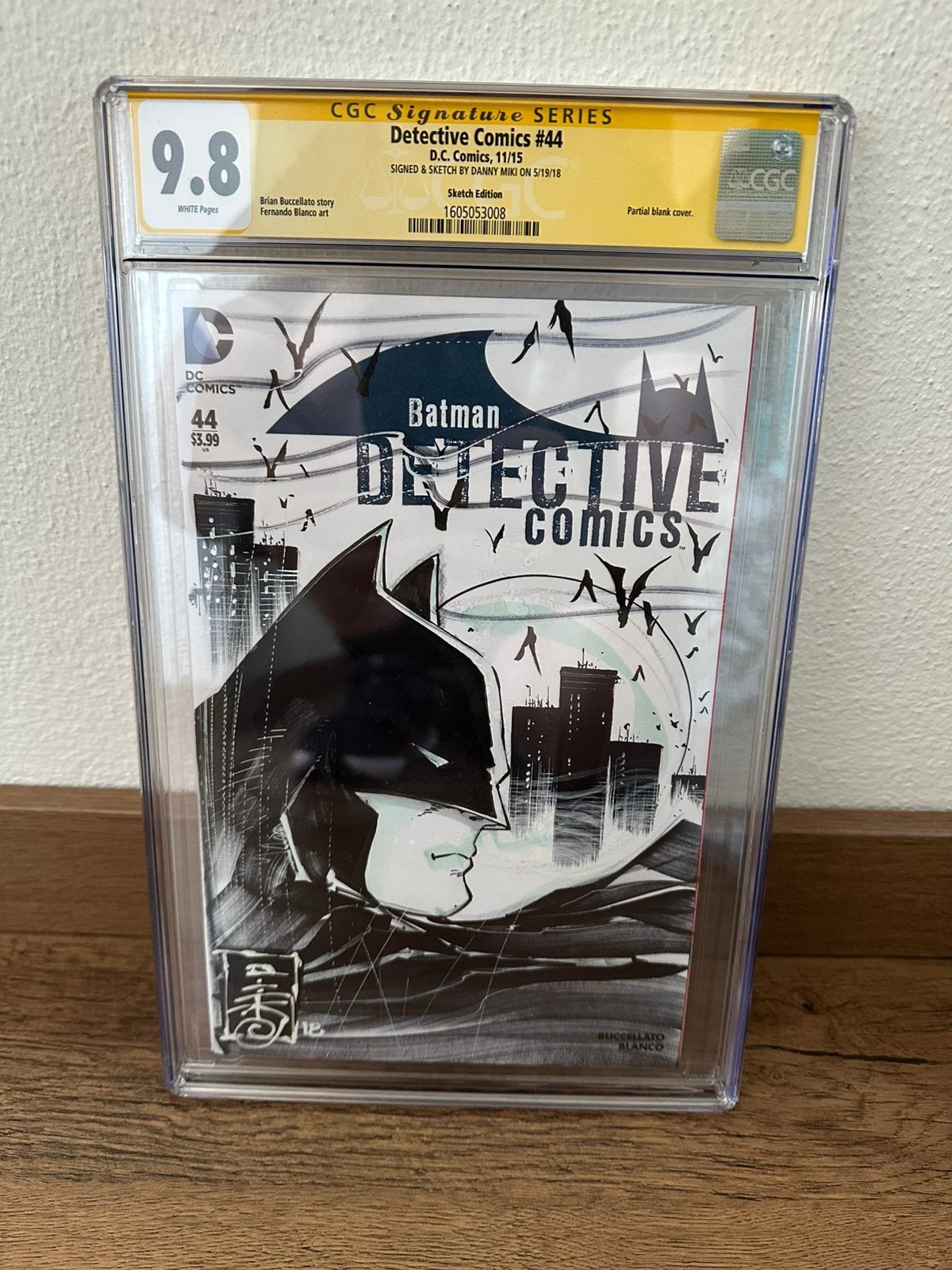 Detective comics batman #44 cgc 9,8 sketch art danny miki, Boeken, Strips | Comics, Eén comic, Ophalen of Verzenden, Zo goed als nieuw