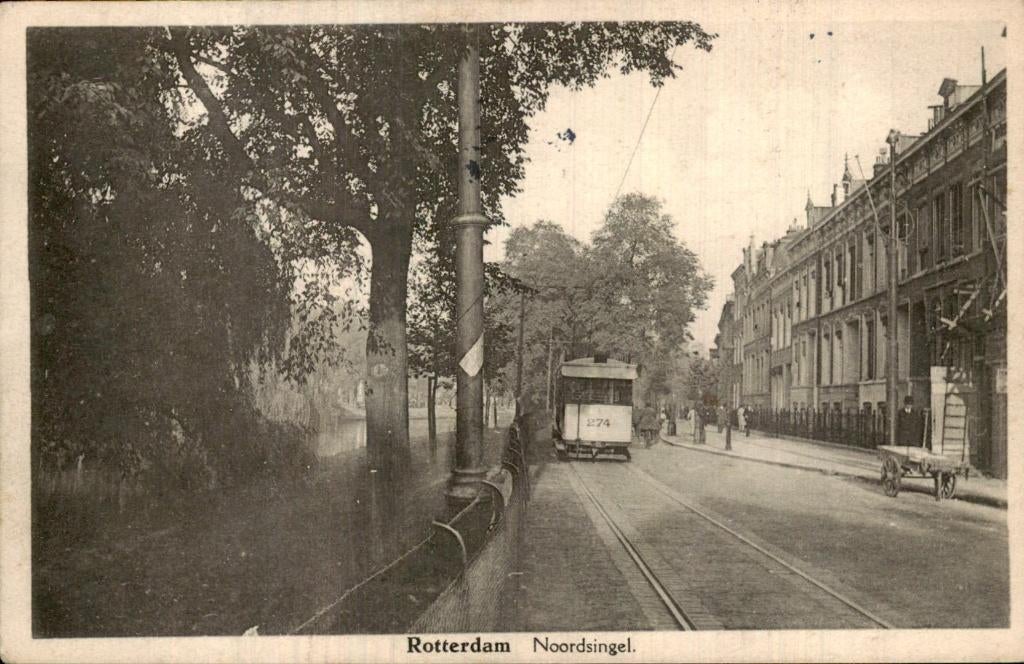 Rotterdam - Noordsingel - Tram 274, Ophalen of Verzenden, 1920 tot 1940, Gelopen, Zuid-Holland
