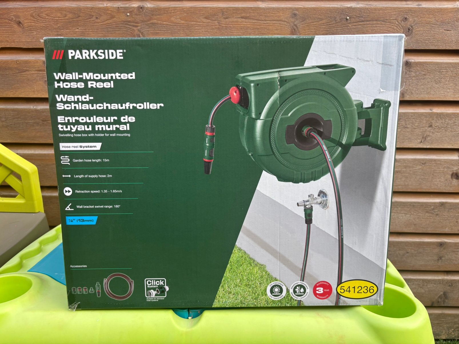 PARKSIDE tuinslang haspel 15m (NIEUW in doos), Tuin en Terras, Tuinslangen, Ophalen, Zo goed als nieuw, Tuinslang