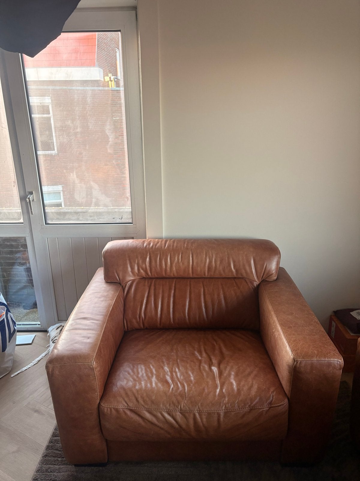 Comfortabele leren love seat - VANDAAG GRATIS OP TE HALEN, Ophalen, Gebruikt, Tweepersoons, Leer