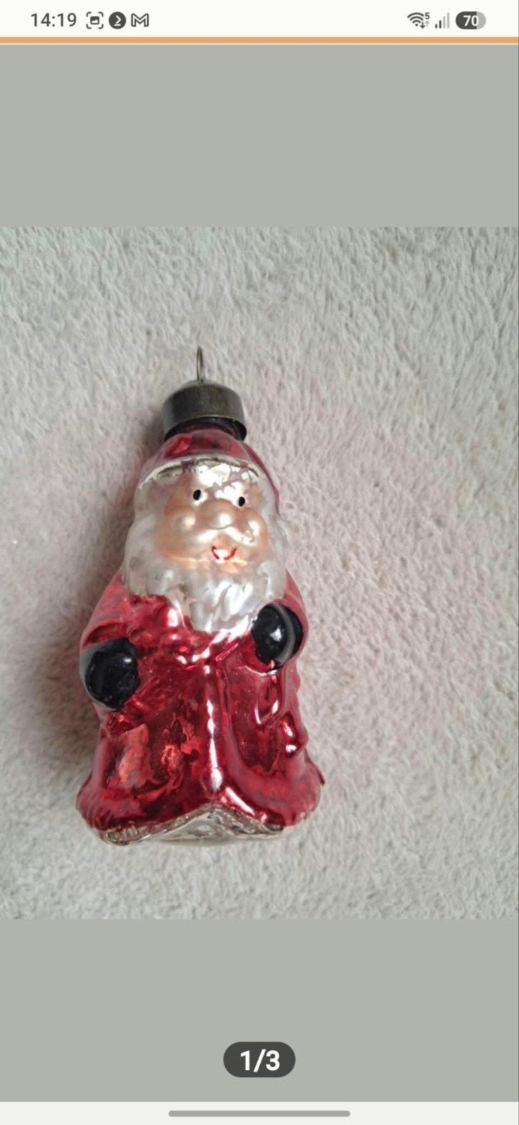 Vintage kerstman ornament, Diversen, Ophalen of Verzenden, Gebruikt