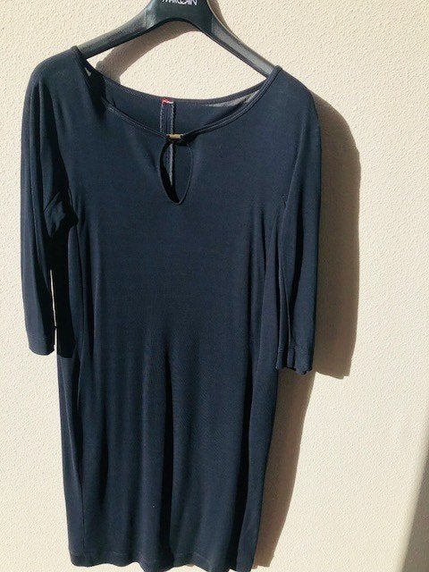 Marccain stijlvolle blauwe jurk maat 5, Kleding | Dames, Maat 42/44 (L), Zo goed als nieuw, Knielengte, Marccain