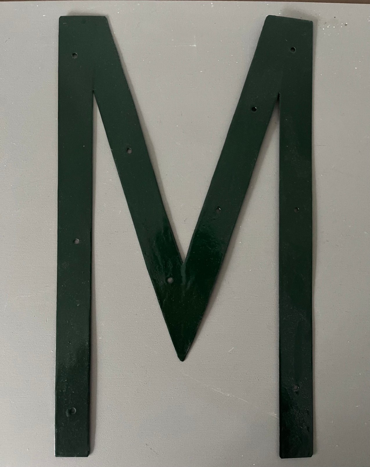 Letter M, metaal, Ophalen of Verzenden