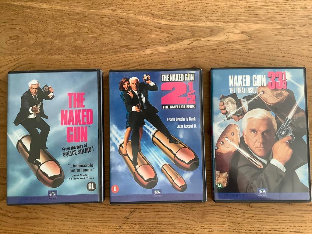 8). The Naked Gun reeks, de drie films, serie compleet., Cd's en Dvd's, Dvd's | Klassiekers, Zo goed als nieuw, Ophalen of Verzenden