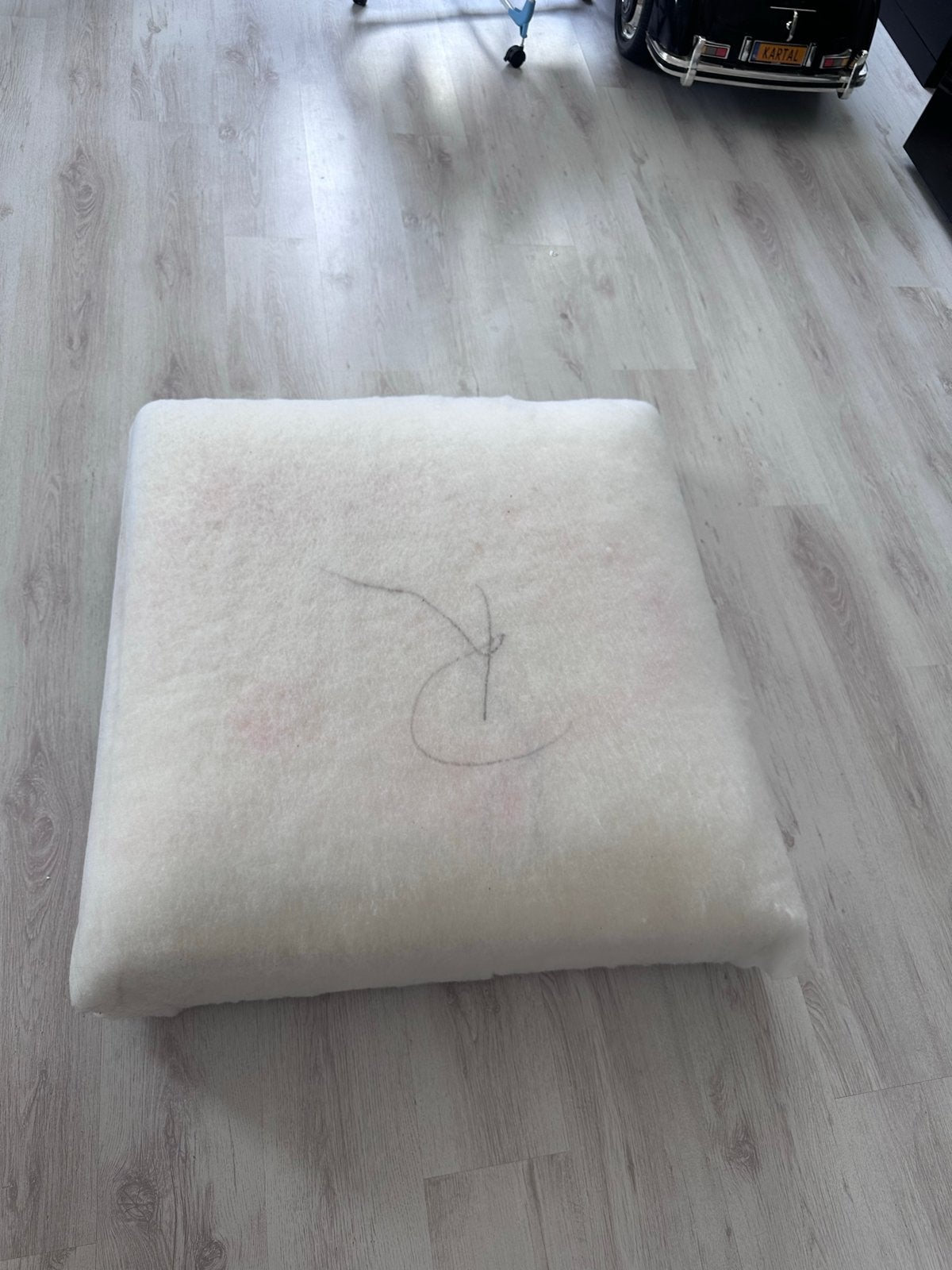 5x ongestoffeerd zitkussen, Huis en Inrichting, Woonaccessoires | Kussens, Ophalen, Gebruikt, Wit, Vierkant
