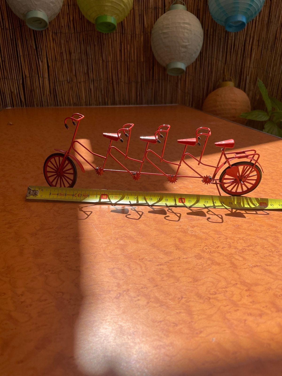 Decoratieve Tandem Fiets Miniatuur - Rood Metaal, Ophalen of Verzenden, Zo goed als nieuw