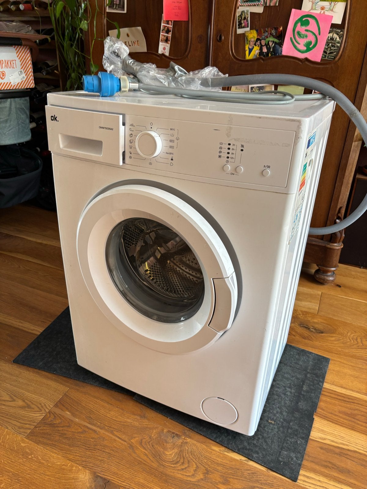 OK. Wasmachine OWM15026A2 - 5 kg, Witgoed en Apparatuur, Wasmachines, Ophalen, 1200 tot 1600 toeren, Gebruikt, 4 tot 6 kg