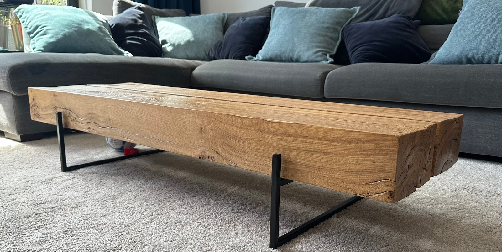 Maisons du Monde Magnus - Salontafel van massief eikenhout, Ophalen, 100 tot 150 cm, Eikenhout, 50 tot 100 cm