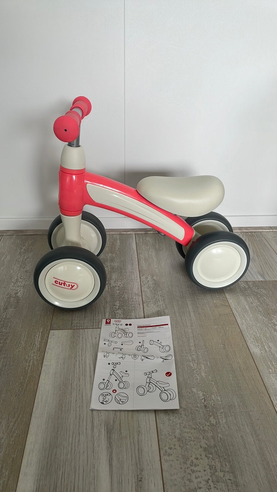 Zgan Loopfiets cutey roze, Ophalen of Verzenden, Zo goed als nieuw, Loopfiets