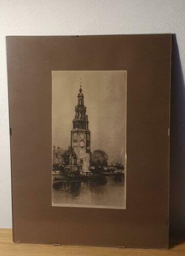 Johannes josseaud (1880 - a1935 ) Montelbaanstoren Amsterdam, Antiek en Kunst, Ophalen
