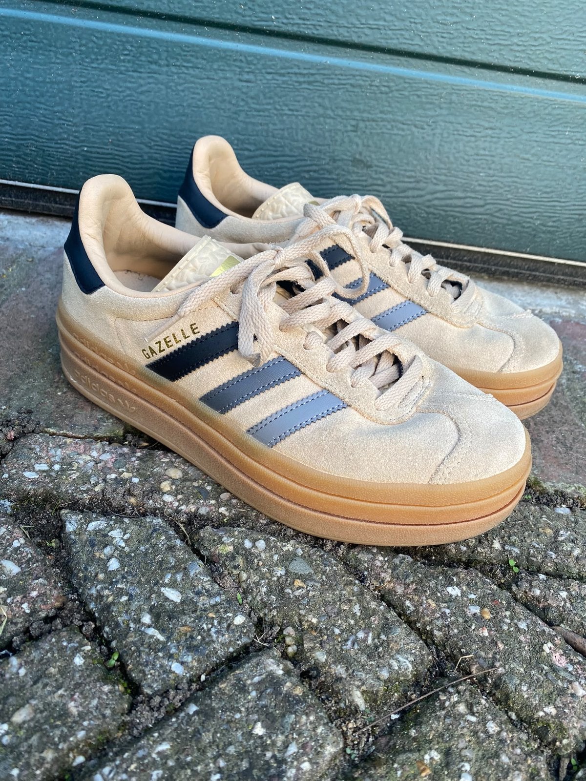 Adidas Gazelle Bold sneakers - Maat 38, Ophalen of Verzenden, Gedragen, Beige, Sneakers of Gympen