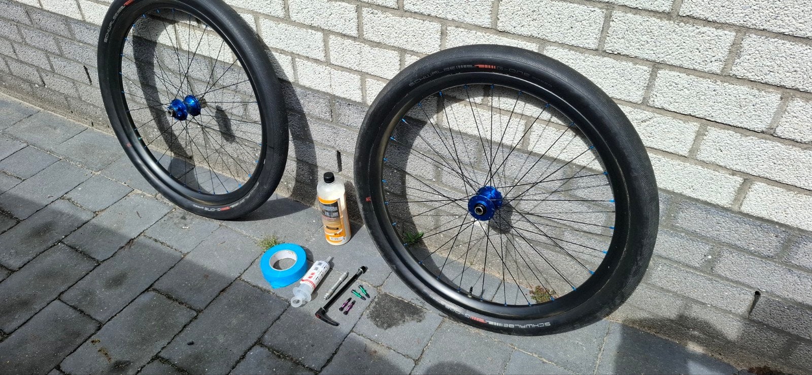 Strandfiets carbon wielen met Hope naven en Schwalbe G-One, Wiel, Gebruikt, Ophalen of Verzenden, Mountainbike