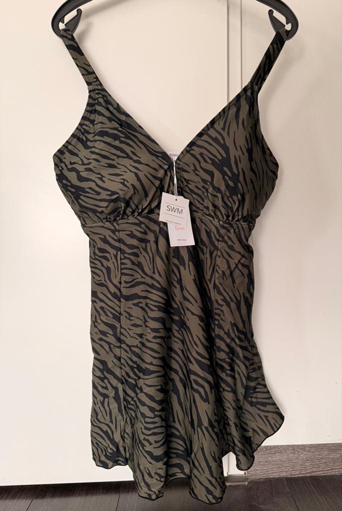 NIEUW ongedragen! Zebraprint Badpak- Groen/Zwart mt 3= 46/48, Kleding | Dames, Badmode en Zwemkleding, Ophalen of Verzenden, Nieuw