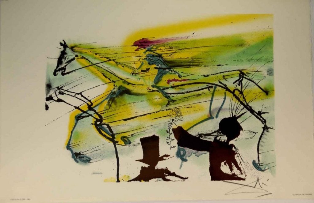 Salvador Dalí(1904)Lithografie"Le Cheval de Course " Ges Gel, Gesigneerd in de plaat, Ophalen of Verzenden, Lithografie, Dieren en Natuur