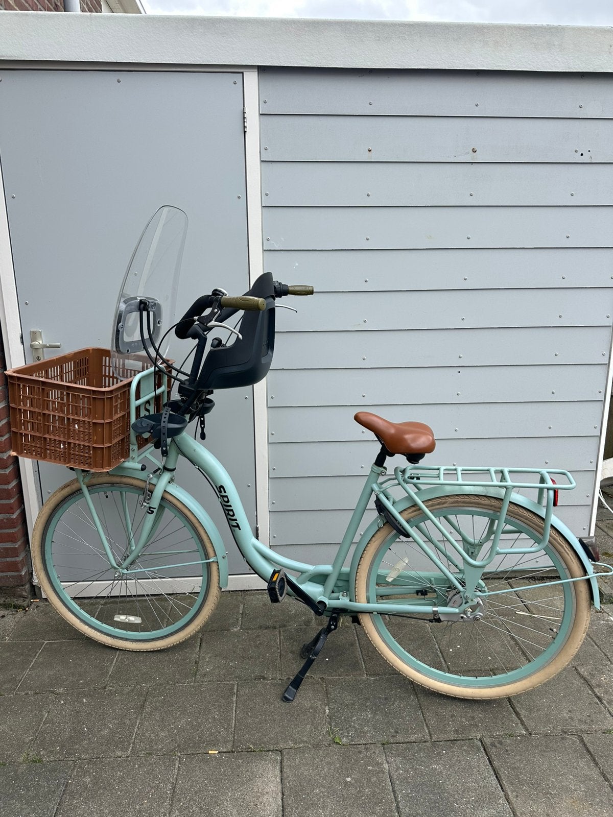 Spirit carry N3 moederfiets met voorzitje, Fietsen en Brommers, Fietsen | Dames | Moederfietsen, Gebruikt, Windscherm, 1 zitje