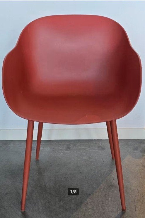 Muuto Fiber Armchair Tube Base, Ophalen, Kunststof, Gebruikt, Rood