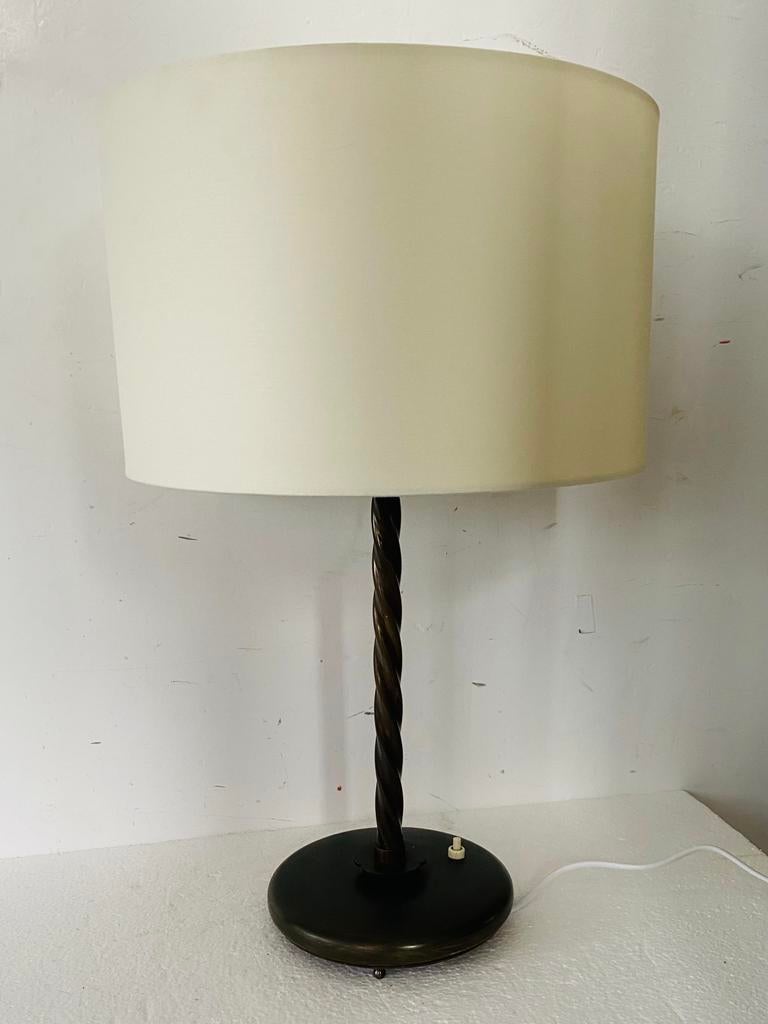 Jaren 40 tafellamp met messing voet, Ophalen of Verzenden