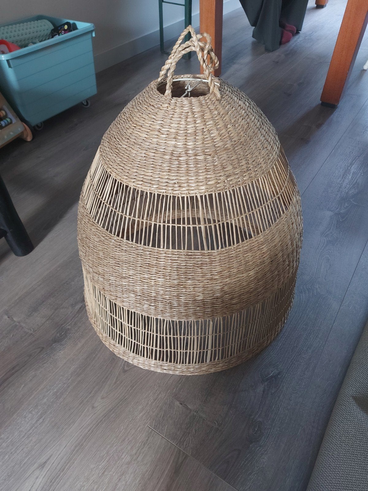 IKEA Torared hanglamp lampenkap 55cm zeegras handgemaakt, Ophalen, Zo goed als nieuw, Natuurlijk materiaal