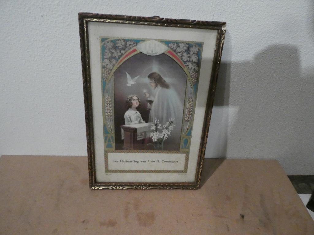 prent heilige communie, 1960 tot 1980, Gebruikt, Ophalen of Verzenden, Prent