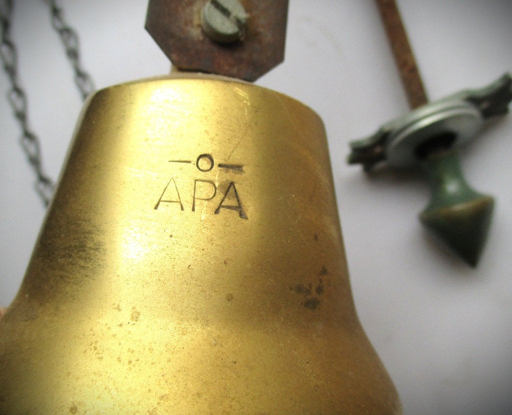 Bel~Antieke Koperen Deurbel jaren 30~APA~Winkelbel~Koper, Ophalen of Verzenden