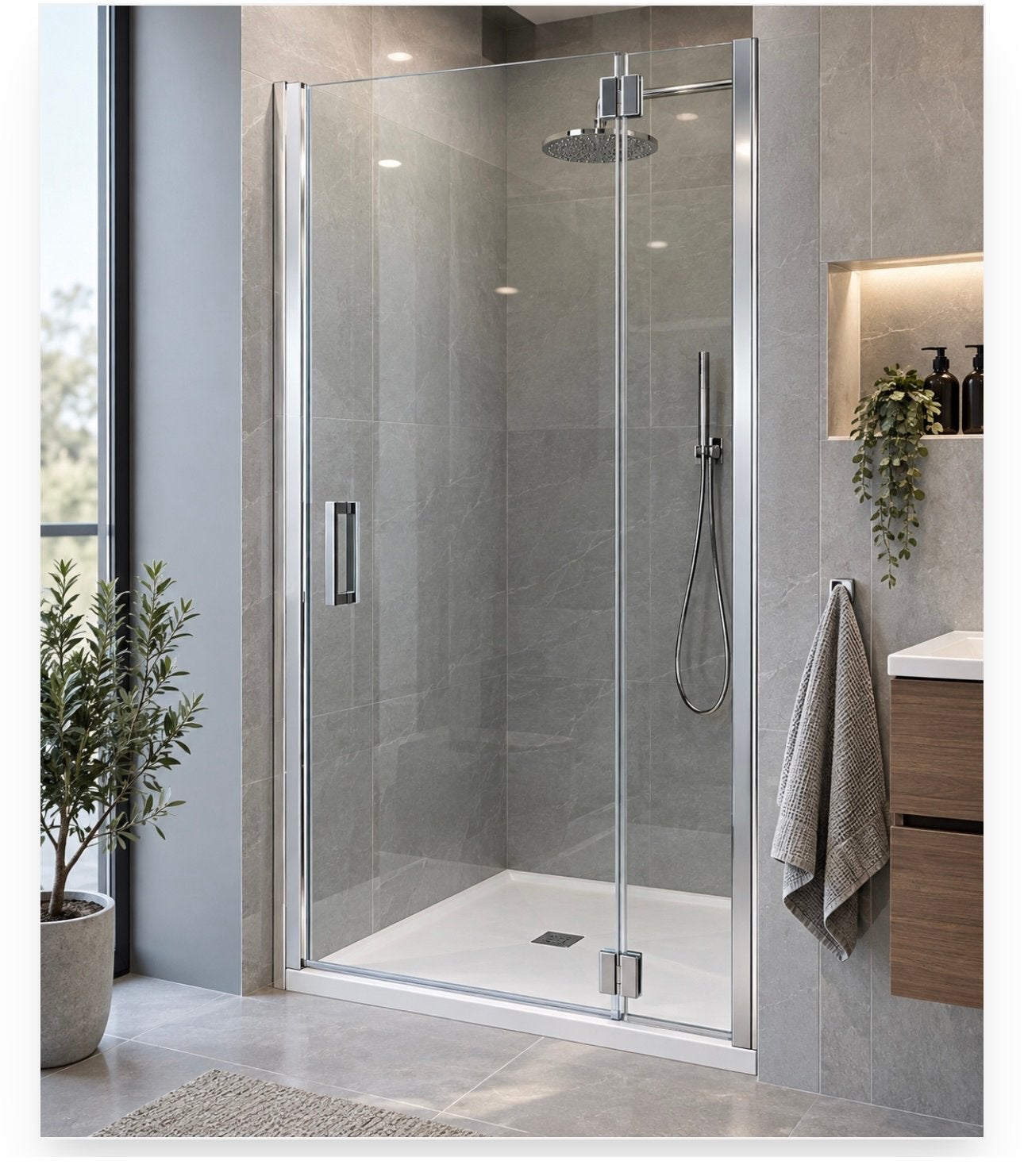 Nieuwe Novellini Young 2.0 Douchedeur met Vast Paneel, Ophalen of Verzenden, Nieuw, Chroom, Douche