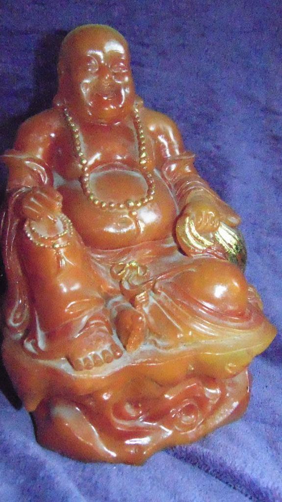 Vintage laughing buddha tafel lamp, Huis en Inrichting, Lampen | Tafellampen, Ophalen, Kunststof, Gebruikt, Spiritueel oosters
