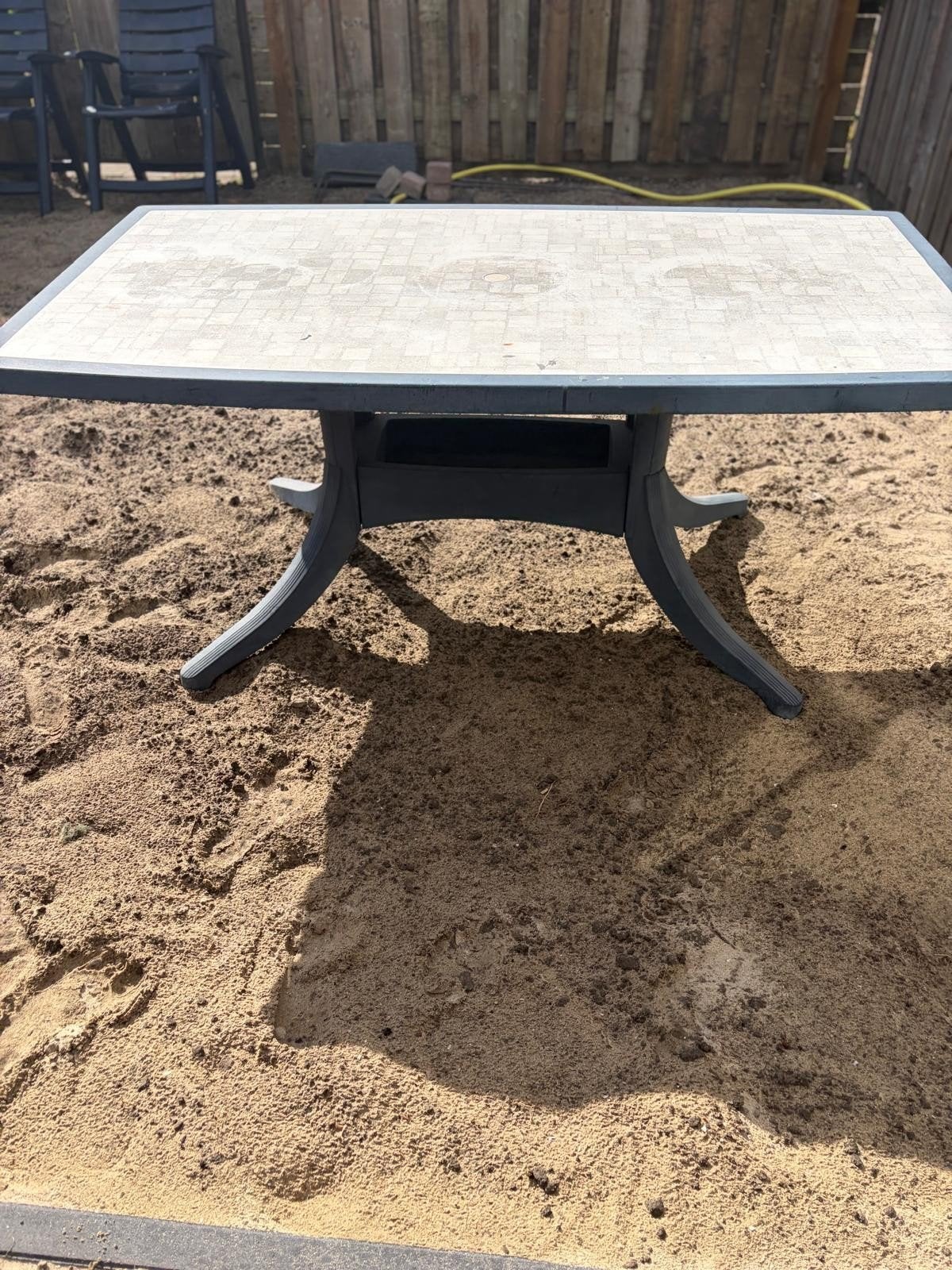 Tuintafel, Tuin en Terras, Tuintafels, Ophalen, Gebruikt, Rechthoekig, Plastic