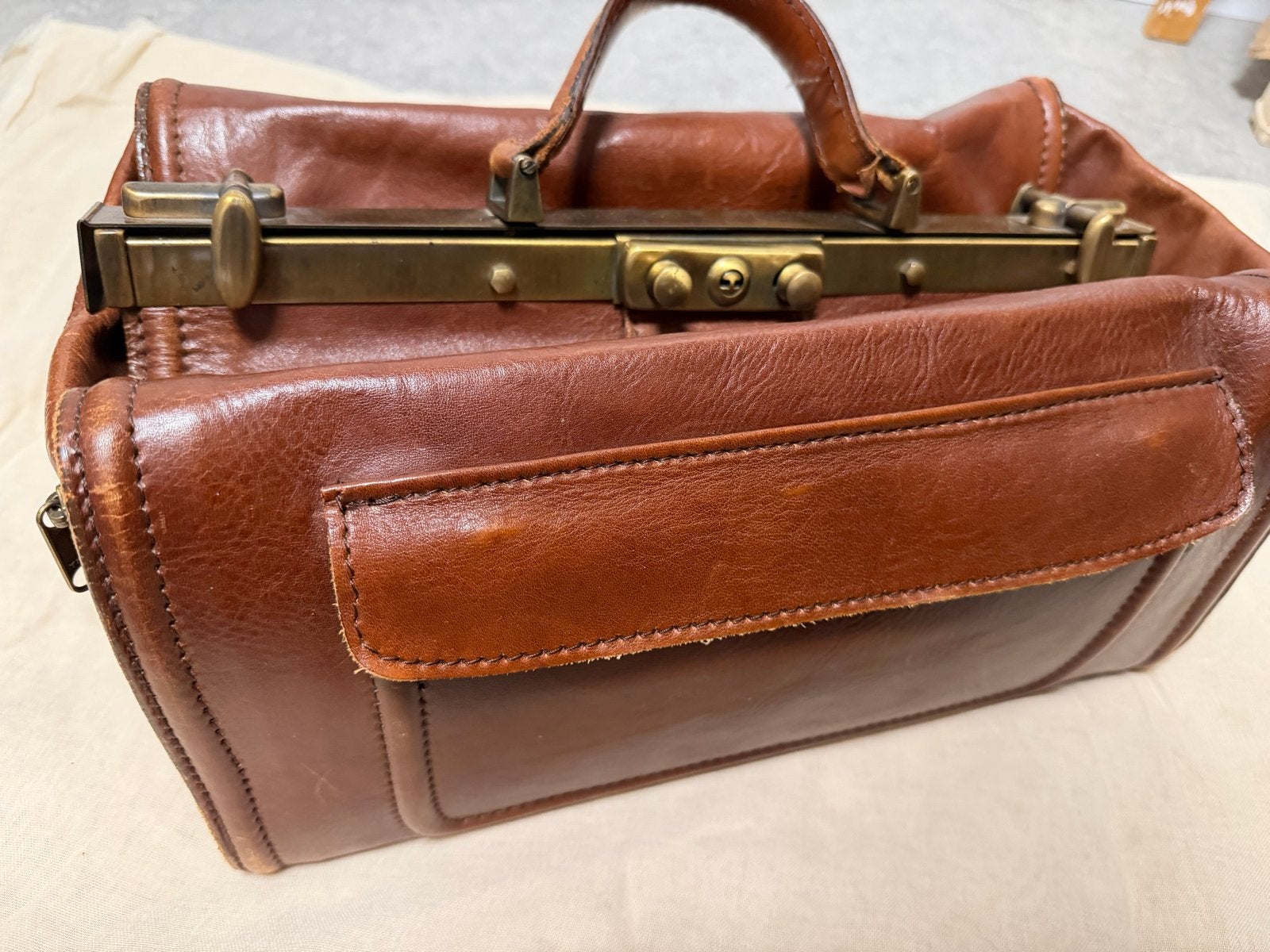 Leren Antieke Dokters Tas - Vintage Stijl, Ophalen of Verzenden