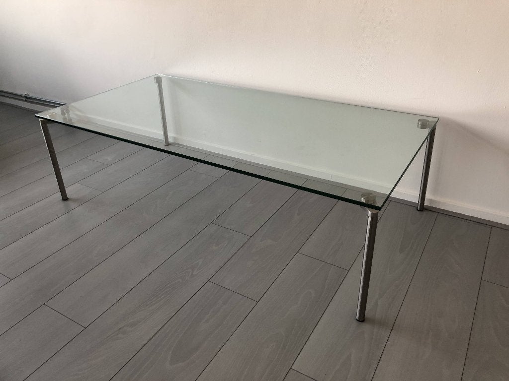 Glazen salontafel 140x70x40, Huis en Inrichting, Tafels | Salontafels, Ophalen, Gebruikt, 100 tot 150 cm, 50 tot 100 cm