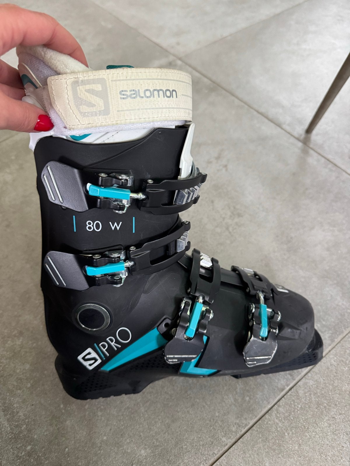 Salomon S/PRO 80 W skischoenen 24/24,5, Sport en Fitness, Skiën en Langlaufen, 160 tot 180 cm, Gebruikt, Schoenen, Skiën