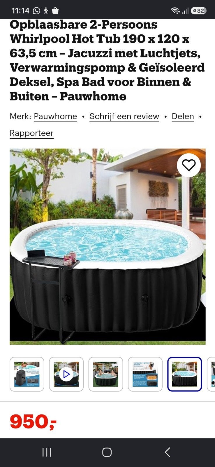 Opblaasbare Jacuzzi / Hot Tub met extra nieuwe tub, Ophalen of Verzenden, Zo goed als nieuw, Pomp, Opblaasbaar