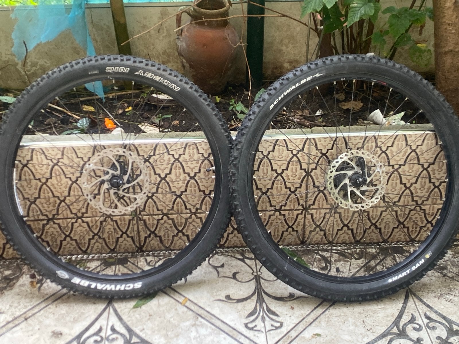 Schwalbe Nobby Nic & Smart Sam MTB  met schijfrem maat 26, Fietsen en Brommers, Fietsonderdelen, Gebruikt, Aluminium, Mountainbike