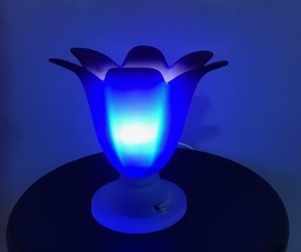 Lamp tulp blauw glas vintage sfeer nachtlamp💑🤗🎁👌, Antiek en Kunst, Ophalen of Verzenden