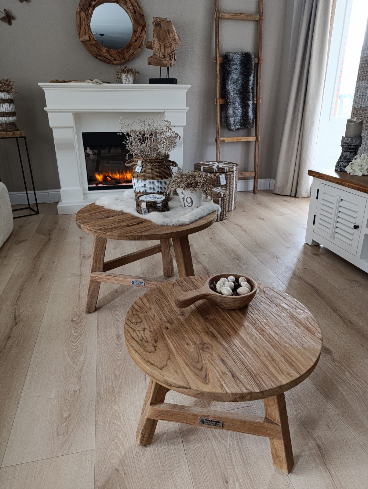 robuuste teakhouten salontafels set nieuw, Ophalen, 50 tot 100 cm, Nieuw, 50 tot 100 cm