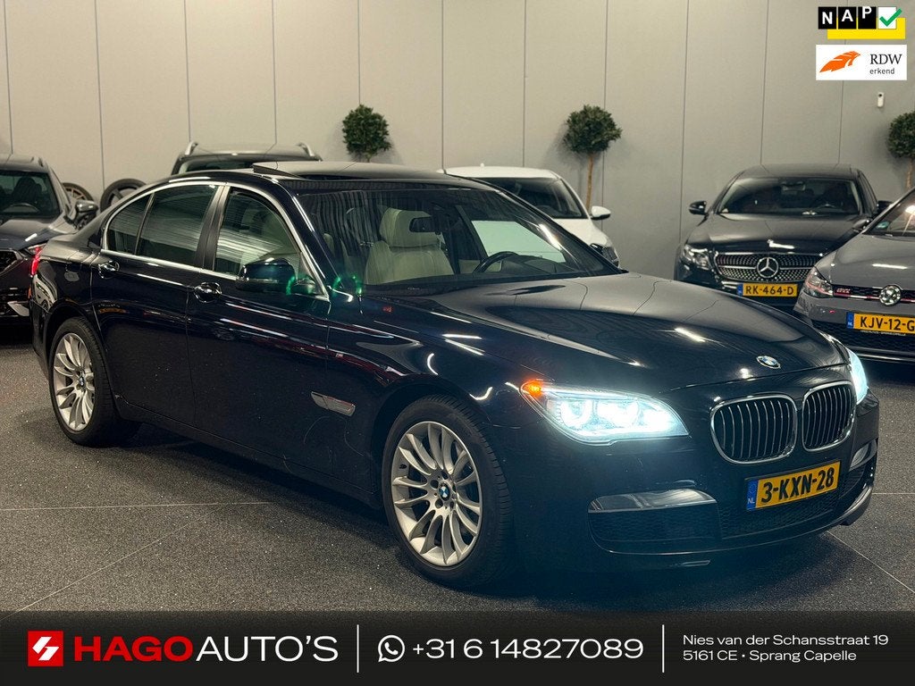 BMW 7-serie 740i High Executive M-Pakket LED/LEDER/SCHUIFDAK, Euro 5, Gebruikt, 320 pk, Zwart