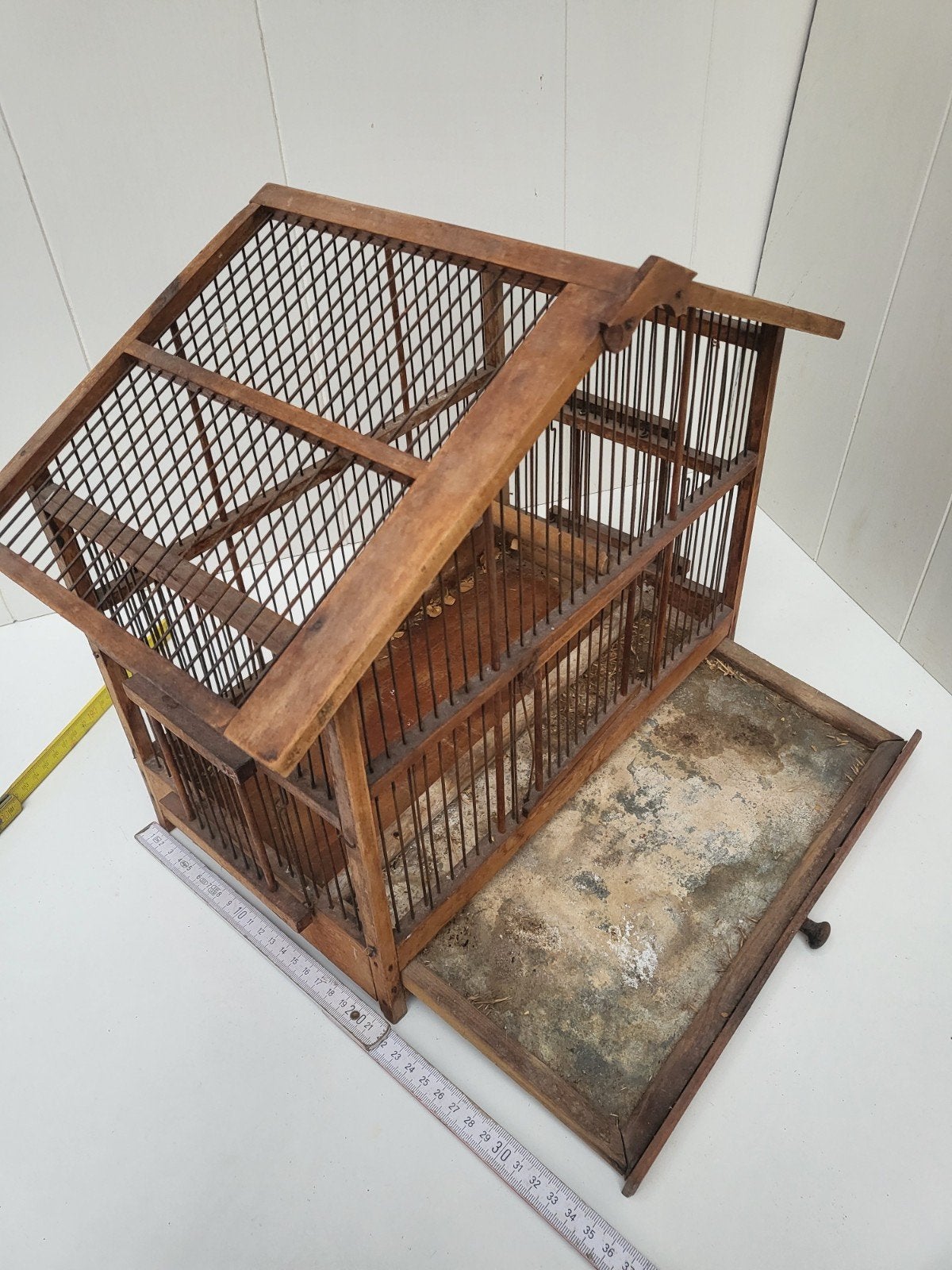 Antieke houten vogelkooi - Vintage decoratie, Ophalen