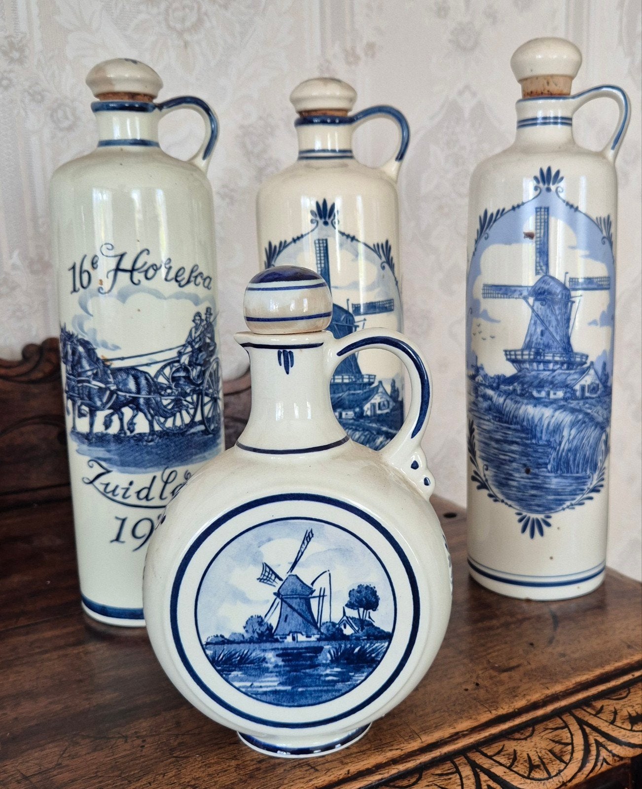 Vintage Delftsblauw Keramiek Collectie - 4 Stuks, Ophalen