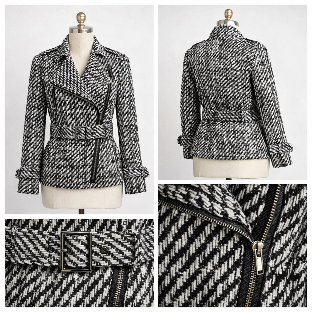 Ted Baker biker jasje zwart/wit, maat M, nieuw, Kleding | Dames, Jassen | Zomer, Ophalen of Verzenden, Nieuw, Maat 38/40 (M), Zwart