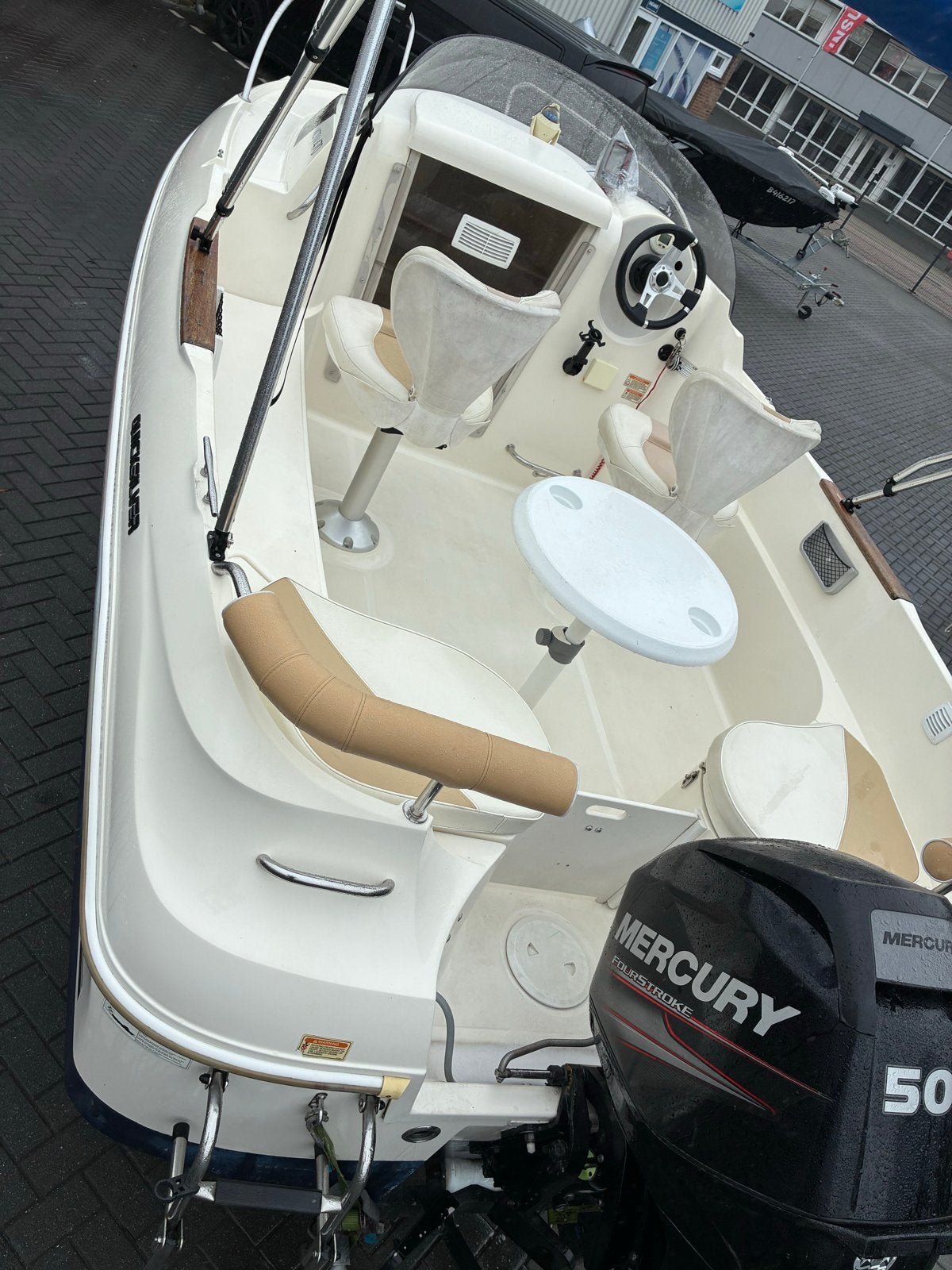 Quicksilver Activ 470 Cabin Mercury 50 Pk EFI BJ 2015 !, Watersport en Boten, Gebruikt, NL, Met afstandsbediening, 5 m