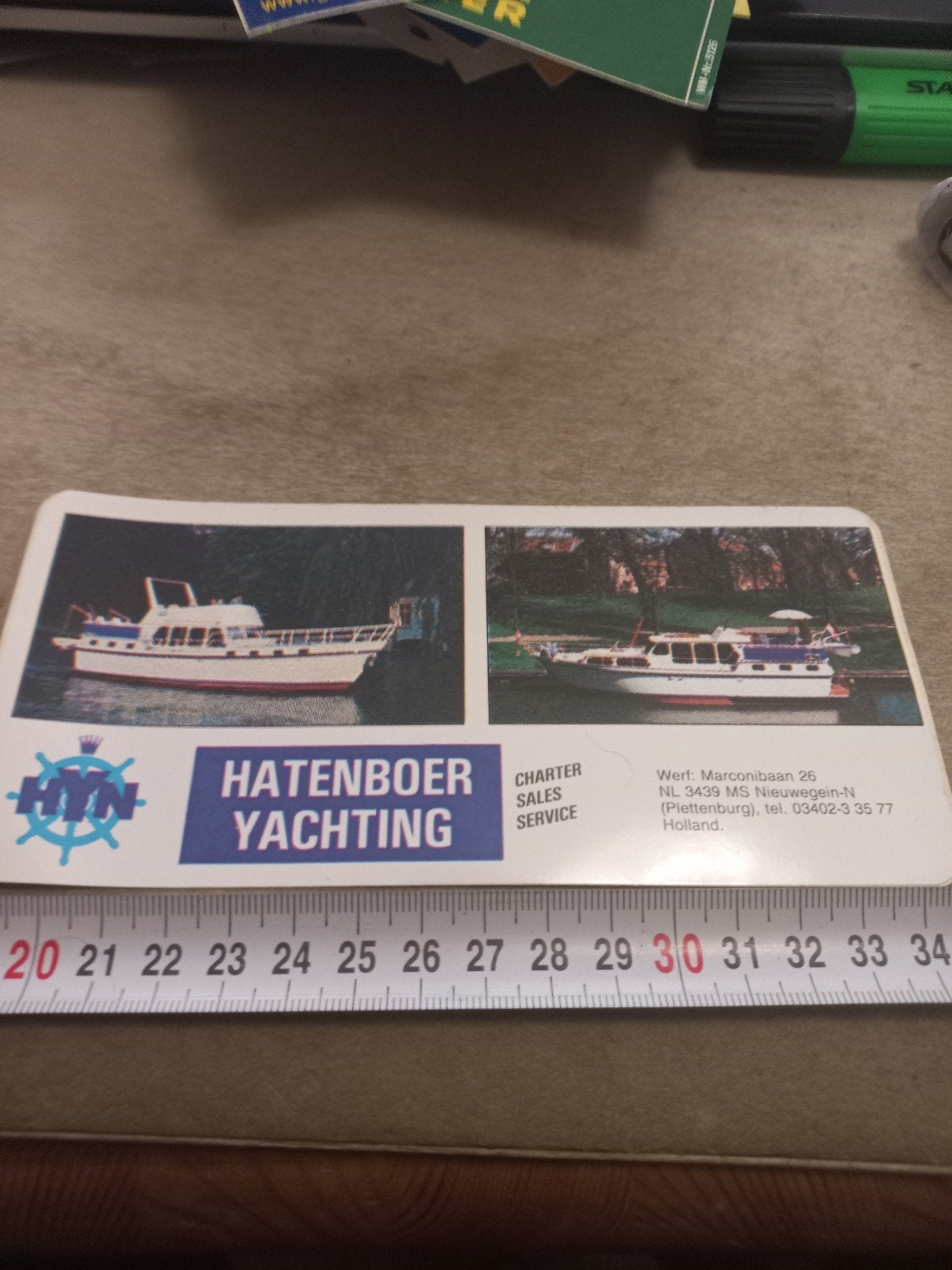 Hatenboer Yachting reclamekaart - Boten en jachten, Ophalen of Verzenden