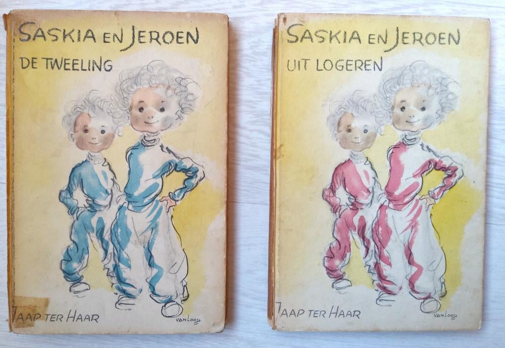 Saskia en Jeroen. 2 boekjes jaren 50. Voorleesklassieker., Ophalen of Verzenden, Gelezen